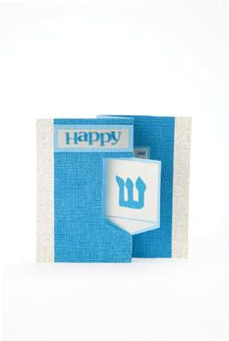 pinning Dreidel Hanukkah Card Project created by Jo-Ann Fabric and Craft Stores SUPPLIES & TOOLS: Cardstock: blue, silver, silver swirl Self-adhesive glitter paper, blue Alphabet stickers, blue Paper