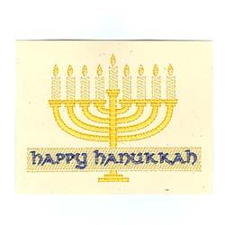 [m1000] 6 Orange Lines & candy [m1278] 7 Green Text [m1250] Happy Hanukkah Card CD101210TH Stitches:7251 2 Lt Yellow