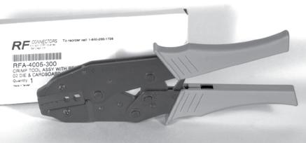 Specific Die RFA-4005-01 RFA-4005-02 RFA-4005-04 RFA-4005-05 RFA-4005-06 RFA-4005-07 RFA-4005-08 RFA-4005-09 Part Number for Die with Crimp Tool in Cardboard Box RFA-4005-400 RFA-4005-300