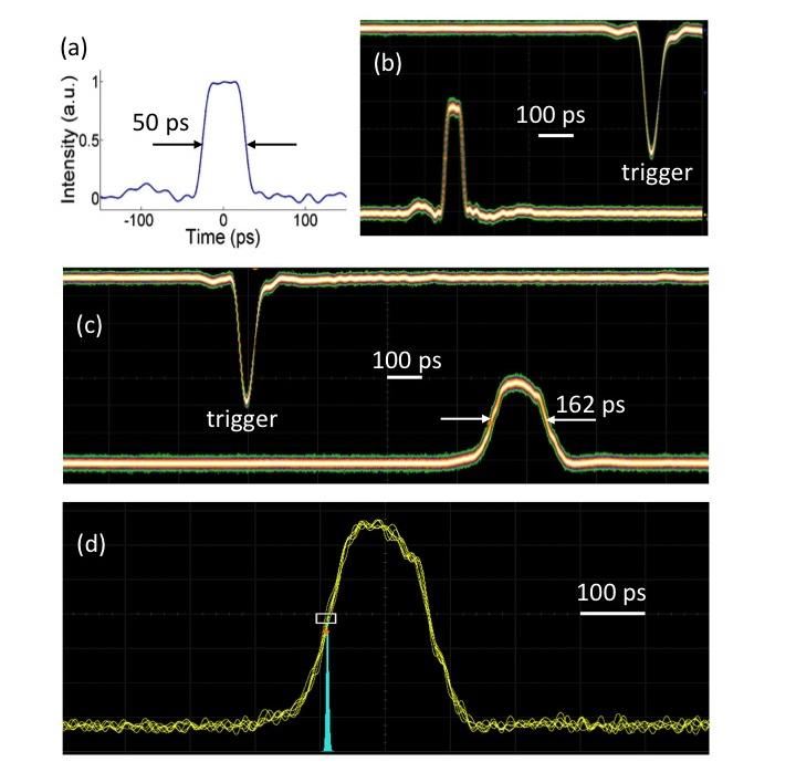 Supplementary Figure 1. Temporal characterization of the light pulse intensity generated in the nonlinear fiber.