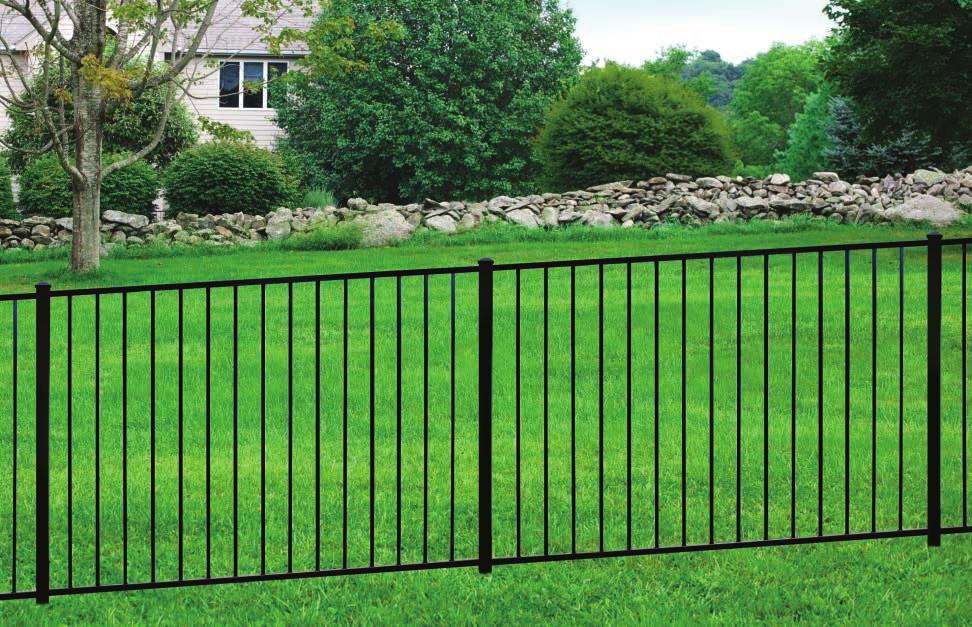 Fax #: 1-843-747-9813 Lead Time: 14-25 Days (Calendar Days) Newtown Fence FORGERIGHT s Newtown aluminum fence has a two rail smooth top design.