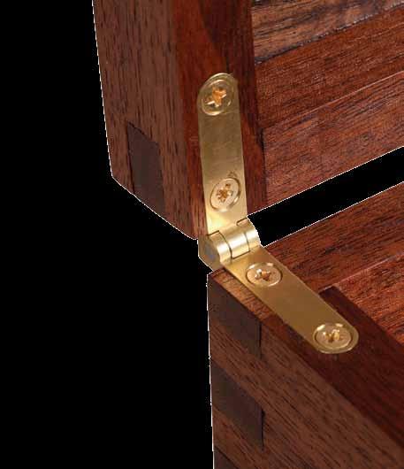 Side-rail hinges These finely crafted, premium hinges are available with or without stops, and they have a minimal profile at the back of the box