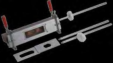 The jig rebating kit, which comprises of the jig, two extension arms, blocking clamps and a nylon ring, enables precise drilling into the jamb and door for the