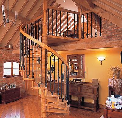 Wooden Spiral Staircase Solid