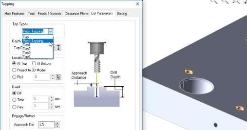 DRILLING TOOLPATH ENHANCEMENTS 1. Peck tapping has been added as a new operation type 2.