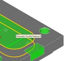 3. Interactive selection of features to make feature based machining simpler has been introduced.