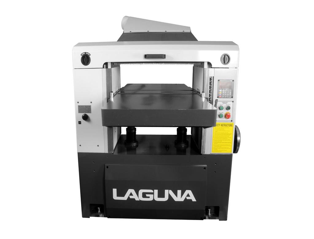 Laguna Planer 25 HD Thicknesser LT*THICK-25IND3 Solid cast Sheartec II helical head with four-sided insert tooling, Built with digital readout & simple PC controller Segmented infeed roller with