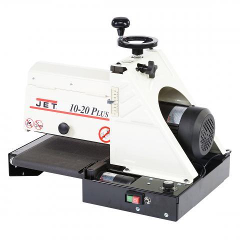 Jet 10 /20 Drum Sander JET-1020 Infinitely variable feed rate from 0 to 3 m/ min for surface, dimension, & finish sanding Patented abrasive takeup fasteners for quick abrasive changes Self-cooling