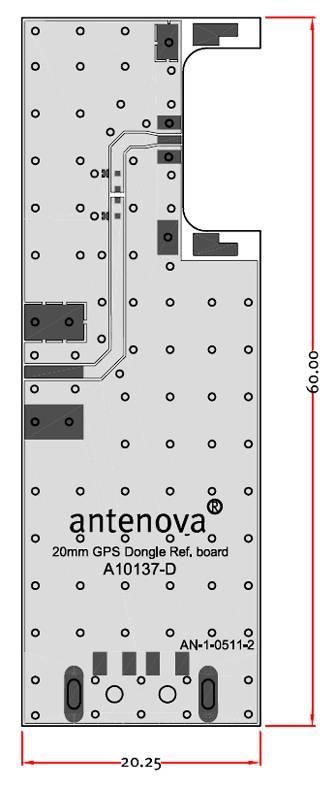 10-3 Antenna placement Antenova strongly recommends placing the antenna at the edge of the board with a cut out area as shown in the antenna footprint (Section 9).