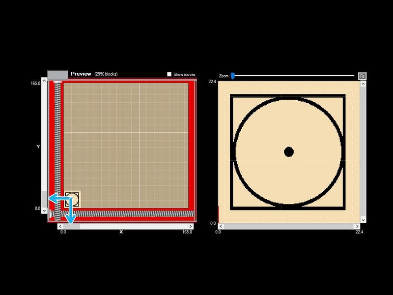 Measure the cardboard's thickness in millimeters and enter this value into the Material box, shown by the green box in the first image.