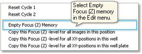 Select first position in the first well. 8. Focus the position manually and save the focus by clicking Set image Z. 9. Click Start Imaging. Note!