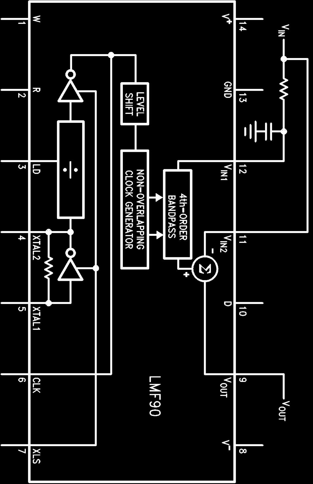 may be necessary to use a bandwidth limiting filter (often a simple passive RC low-pass) ahead of the bandpass input Although the summing amplifier uses switched-capacitor techniques it does not