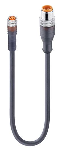 M12-M8 Double-Ended Overmolded Cordsets, 5-Pole Product Description Order Designation RST 5-RKMV 5 RST 5-RKMWV 5 Description M12 to M8 double-ended, molded cordset, M12 straight male connector with