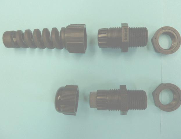 Each of the 3/8 connectors has 3 parts (photo 16). The nut will be on the inside of the box and the other two pieces will be on the outside of the box.