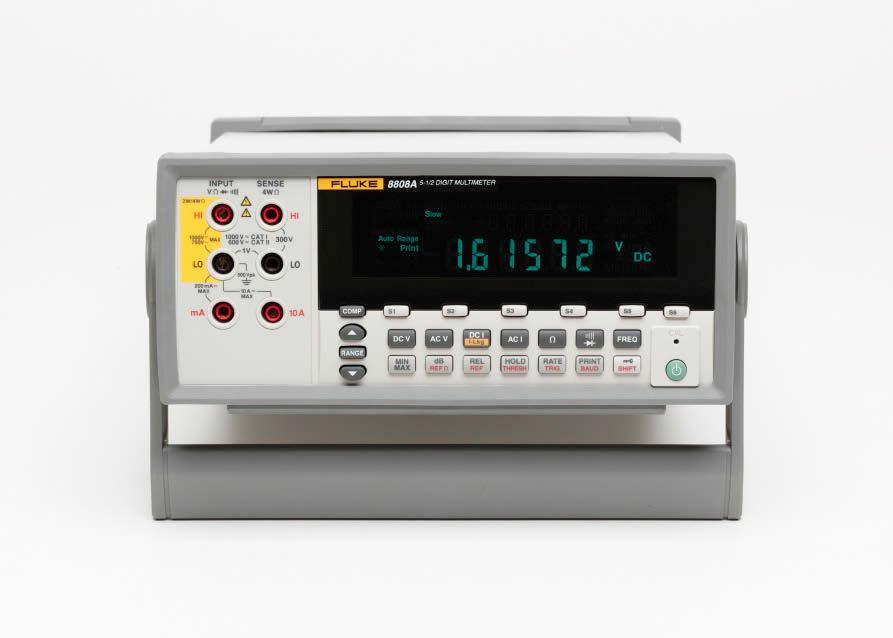 5 digit multimeter has a broad range of functions, measuring volts, ohms and amps with a basic V dc accuracy of 0.01 %.