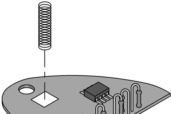 Then, insert a 4mm spring into each hole as shown in the figure.