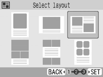 Creative Print Multi Layout 1 Select [Multi Layout] in [Creative Print]. For selecting [Multi Layout], refer to How to Use the Menu (p. 32).