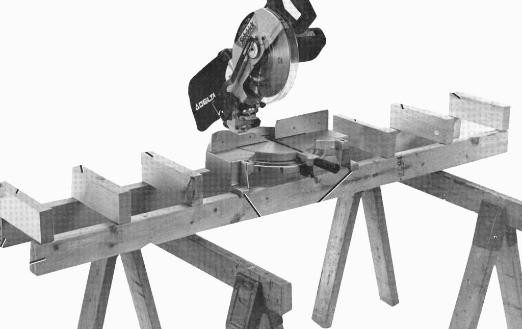 Fig. 46 CONSTRUCTING WORK SUPPORT EXTENSIONS One of the unique features of your miter box is the ease with which you can construct work supports. Fig.