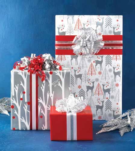 16 E1225 CHRISTMAS WISHES TAG & RIBBON SET Juego de etiquetas y cinta para regalos de Navidad Add special wishes to your holiday gifts!