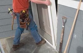 60. Install Exterior Doors 1. Remove any nails or screws installed through the jambs to secure the door for shipping. 2.