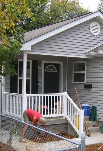 151. Install Porch Rails and Posts Brick: Brick porches are an option for the Partner Family, and are installed by a subcontractor.