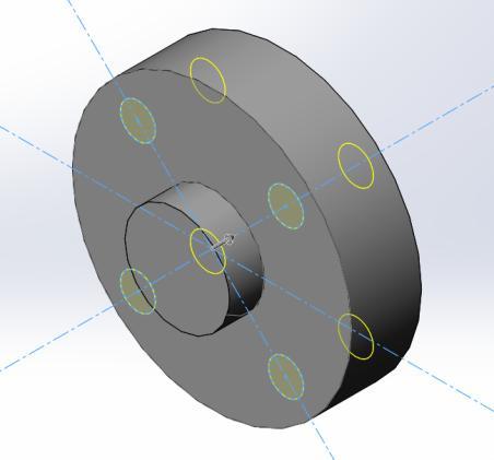 Sketch a circle on each of the the angled