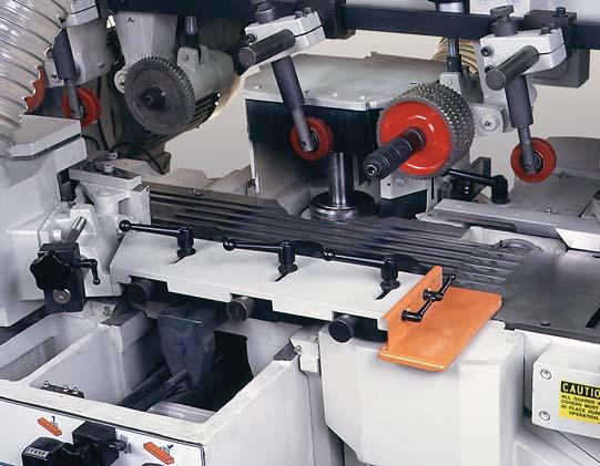 A grooved bed stock guide system is available for applications where short stock or