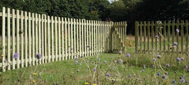 PICKET PANELS, GATES AND COMPONENTS Round Top Picket Panel and Gate Picket 120cm