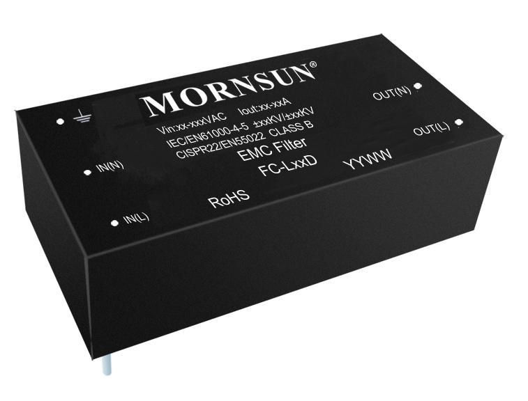 resistance)and EMI requirement of CISPR22 /EN 55022 Class B. EMC filter used with the MORNSUN AC/DC module, AC/DC module s max.
