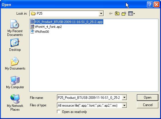 Click Firmware Loader as shown in Figure 17 to update P25 Firmware. Before updating P25 firmware, make sure that the correct Port is open. Figure 17 a.