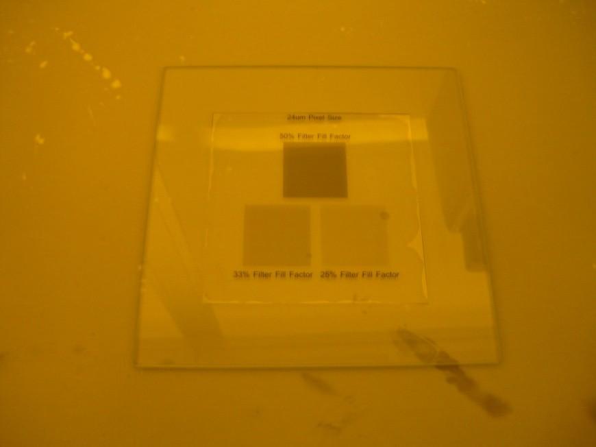 technique to achieve the pixel pattern of molybdenum on the fused silica.