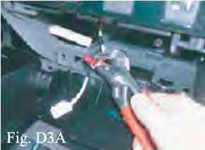 Locate Power outlet socket located in cargo box White with Black stripe negative, Gray positive. Fig. D3A Fig.