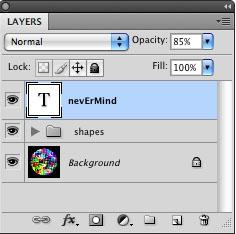 Fig 12.15 New type layers are labelled with a T in the layer icon. The name of the layer is automatically set to the copy that is placed with the Type tool.