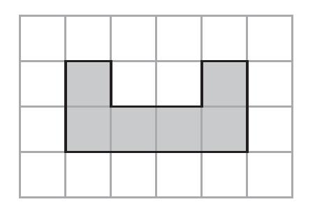 4. Here is a shaded shape on a centimetre grid. (a) What is the area of the shaded shape? (b) What is the perimeter of the shaded shape? (c) On the gird below, reflect the shape in the mirror line. 5.