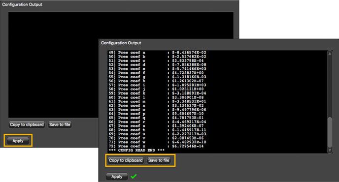 Catch Sensors V1 Sensor Configuration Exporting Configuration Settings for Record Keeping You can export the sensor configuration settings to a *.txt file.