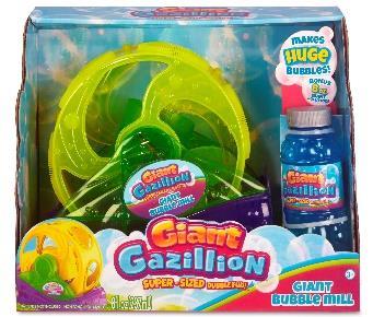 2. GAZILLION GIANT BUBBLE MILL RRP $29.99 The Giant Gazillion Bubble Mill brings you a bubble experience like you ve never seen!