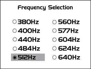 To add a frequency to the Frequently used list press the M pushbutton and a dot will appear in the circle alongside the frequency.