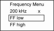 6 Loc-10Tx Transmitter preferred frequencies, instead of having a whole list of frequencies that user has to scroll through. To enter the "Frequency Menu" proceeds as follows: 1.