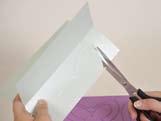 Apply doublesided tape to the two outer panels at the far edge and on the inside of the crease. 5.