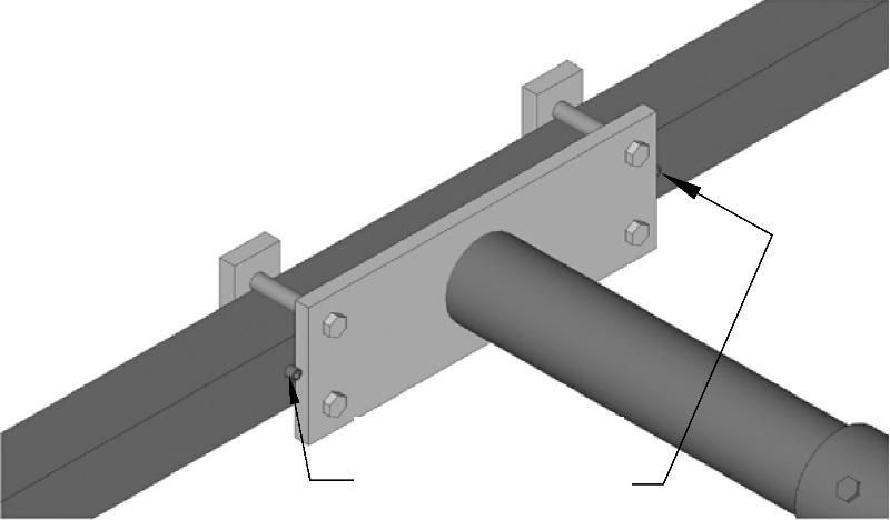 The aluminum flat bar and straight 1/2" bolts are shown in Detail