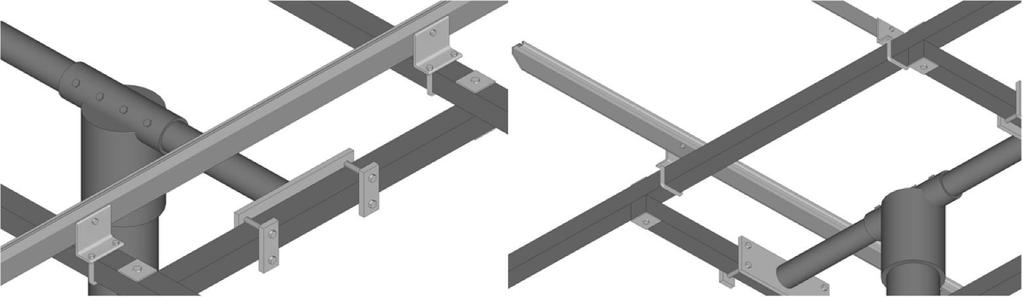 Page 6 of 8 Attach aluminum angle brackets to longitudinals with smaller square U-Bolts and whiz flange nuts. Oppose aluminum angle brackets as shown.