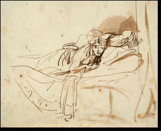 Ingredients Used by the ArtistLine and Its Functions In Study of Saskia Lying in Bed, Rembrandt shows us how an artist can capture a moment s vision and the essence of his subject in quickly drawn