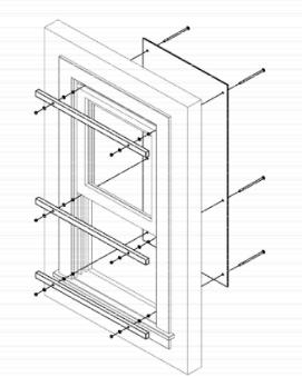 DOUBLE HUNG WINDOW (TALL) 13. TOOLS AND HARDWARE REQUIREMENTS 3/8 carriage bolts (Length determined per window depth.) Washers. Nuts. One (1) additional cross brace. 14.