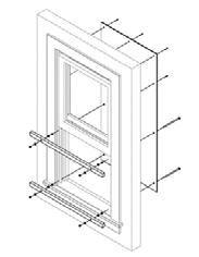 SINGLE HUNG WINDOW (TALL) 4. TOOLS AND HARDWARE REQUIREMENTS 3/8 carriage bolts (Length determined per window depth.) Washers. Nuts. Security screws (Minimum 2 length.) 5.