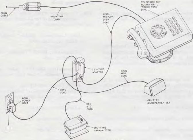 07 A 14-foot cord may be ordered for field replacement for the loudspeaker set or 223-type adapter.