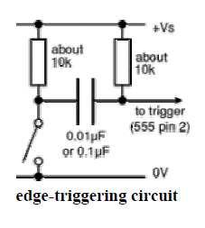 The capacitor takes a short time to charge, briefly holding the input close to 0V when the circuit is switched on.