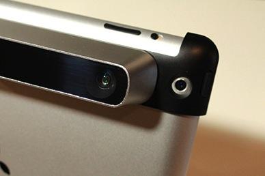 The bracket s ipad camera opening centered around