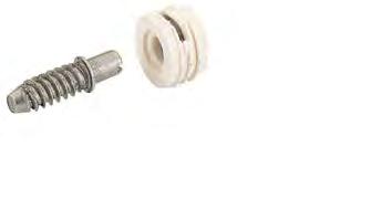 Non detachable connecting fitting Everfix EverFix with threaded stud This inconspicuous connecting fitting merely consists of a threaded stud and a knock in socket with spring steel disc Components