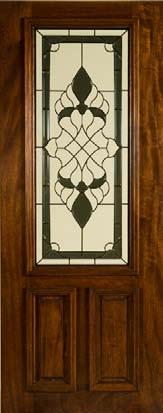 M ahogany Doors with Decorative Leaded Glass DG1123