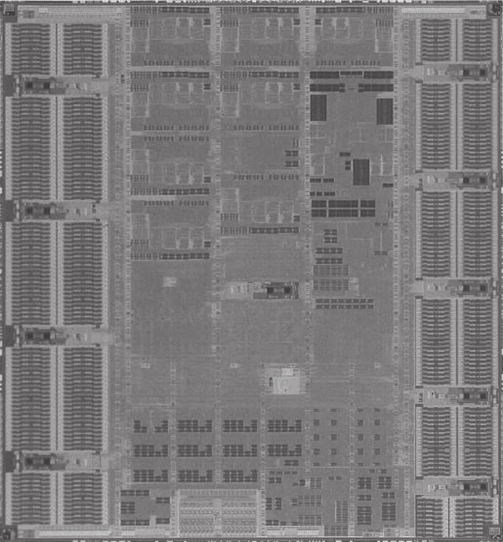 Special Issue: Supercomputer SX-9 eye can be maximized by repeating the adjustment. TX and RX occupy a small area of 0.31μm 2 per channel, and about 400 TX/RX channels are accommodated per LSI. 2.2 Clocks Photo 1 External view of CPU chip.
